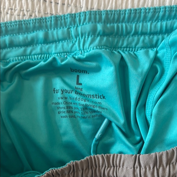 Bird Dog's Men's Gray with Teal Waist Board Shorts - Picture 4 of 4